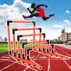 EliteBloom Pack of 5 Speed Agility Hurdles Training Equipment, Detachable Practice Hurdles for Track and Field, Portable Adjustable Football Hurdles Set (Red) view 1