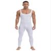 Agoky Mens One Piece Full-Body Unitard Sleeveless Tank Jumpsuits Long Leggings Stretchy Bodysuit White X-Large