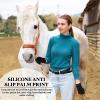Croloose Summer Horse Riding Gloves Stretchable Equestrian Gloves Horseback Riding Gloves Mesh Breathable Lightweight Comfortable Gloves for Riding Women Men, Black view 4