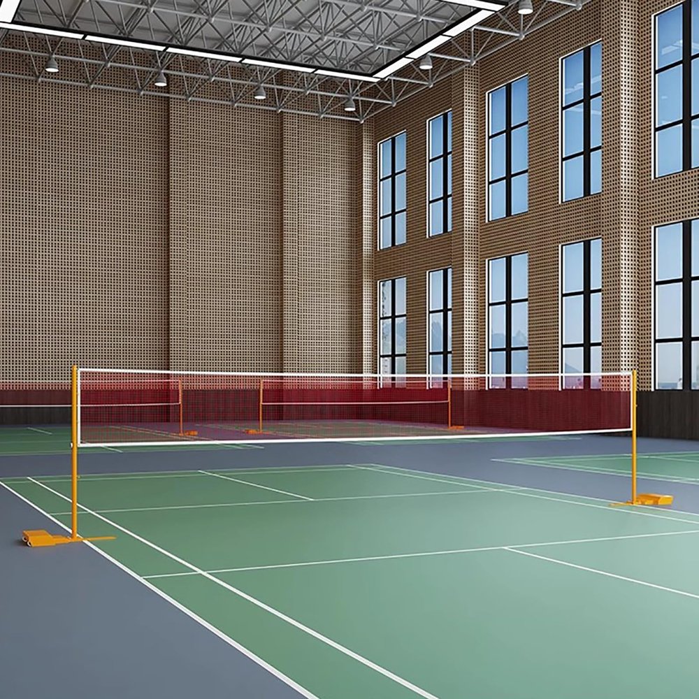 EliteBloom Badminton Net Stand Backyard Badminton Net with Metal Poles, 1.55M Steel Post Volleyball Stand, Professional Sport Training Equipment for Court Backyard Lawn