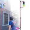 Adjustable Height Vertical Jump Trainer, 4.3-11.8ft Metal Gym School Vertical Leap Measurer, Sport Athletes Training Vertical Jump Tester, Vertical Jump Measurement Tool with Colorful Vane view 1