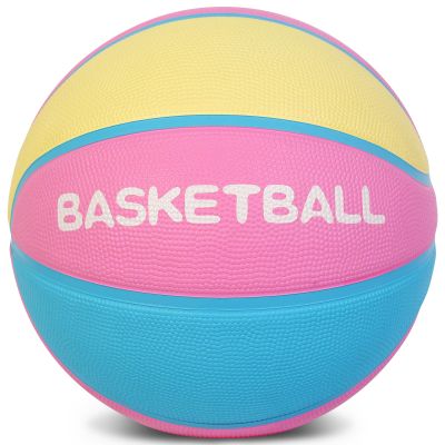 AXGUIQ Kids Basketball, Size 3 Small Basketball 22" for Kids, Thickened Rubber for Soft Touch & Enhanced Durability, Featuring Classic Logo (Deflated)