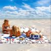 American Flag Beach Blanket Large with Stakes Waterproof Sandproof Beach Mat with Corner Pockets for Outdoor Travel Camping Hiking Picnic,4th of July Red Blue Patriotic Memorial Day 84"x108" view 2