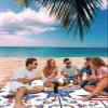 American Flag Beach Blanket Large with Stakes Waterproof Sandproof Beach Mat with Corner Pockets for Outdoor Travel Camping Hiking Picnic,4th of July Red Blue Patriotic Memorial Day 84"x108" view 3