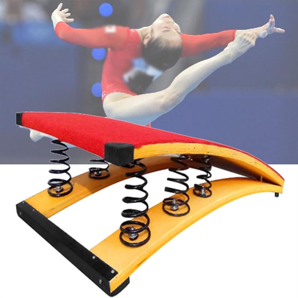 EliteBloom Heavy Duty Wooden with 4 Steel Springs & Soft Carpet Pad, Arts Springboard for Sports Club/Martial