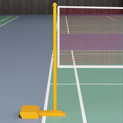 EliteBloom Badminton Net Stand & Net, 5.1ft Height, Portable, Indoor/Outdoor, Yellow, Metal & Alloy Steel, Badminton, Volleyball, Tennis, Pickleball