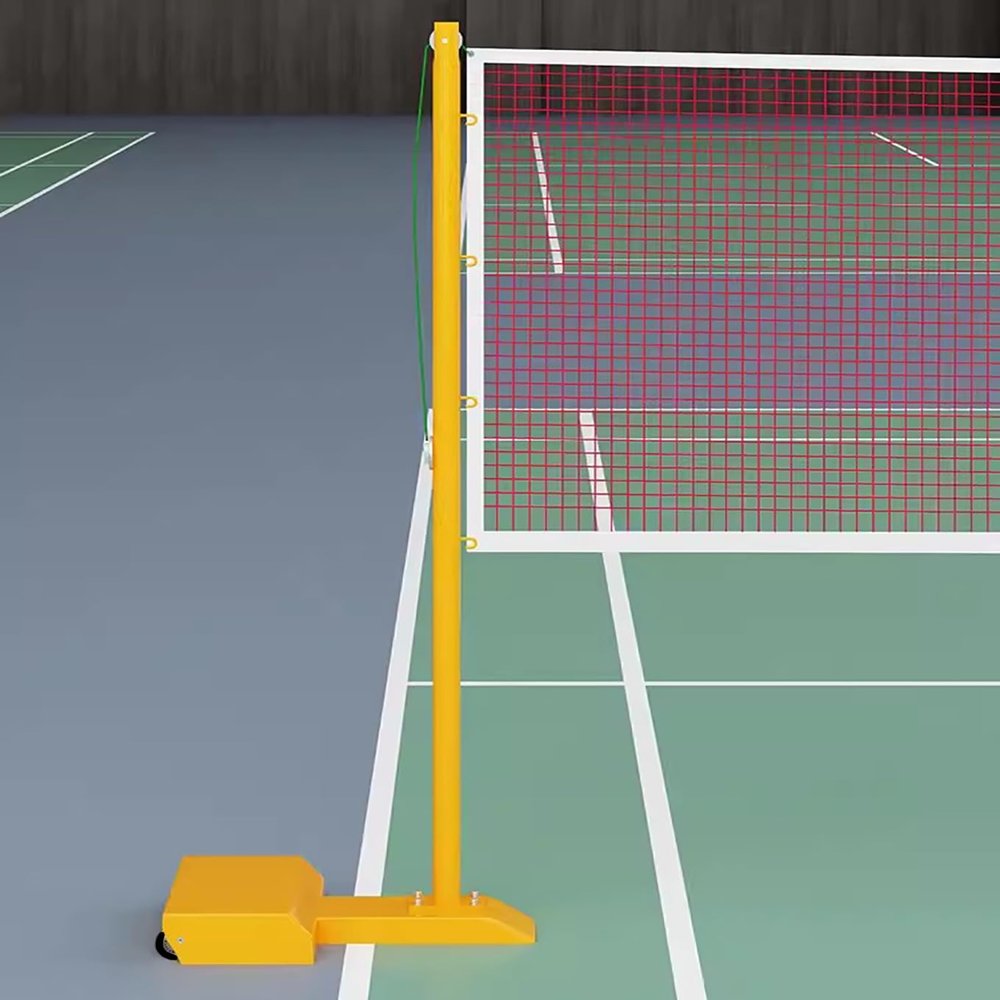 EliteBloom Badminton Net Stand & Net, 5.1ft Height, Portable, Indoor/Outdoor, Yellow, Metal & Alloy Steel, Badminton, Volleyball, Tennis, Pickleball