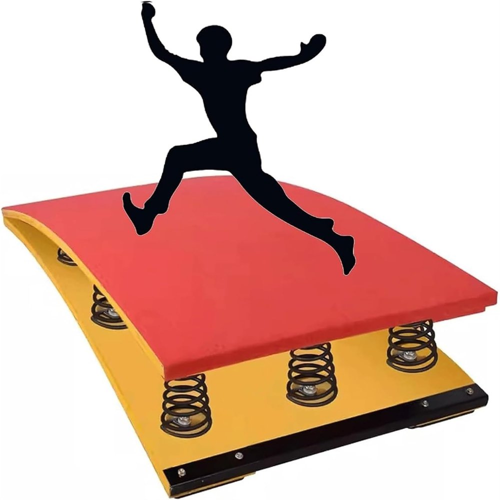 EliteBloom 60 * 120Cm Adult Sport Equipment for Gymnasts/Ing/Exercise, Portable Curved Spring Board with 9 Springs Equipment,Ideal for School Or Home Use