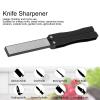 400/600 Grit Knife Sharpener, Handheld Double-Sided Sharpening Stone Folding Pocket Diamond Whetstone Scissor Garden Tool for Outdoor Camping Kitchen Garden(Black) view 2