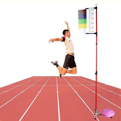 1.3-3.6m Vertical Jump Tester Adult Child, Gym School Vertical Jump Trainer for Basketball Volleyball, Floor Standing High Jump Test Pole with Wheels