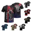 NineFit Basics Design Your Own Archery Bullseye Tshirt 3D Tee with Compound Bow and USA Flag Graphic On it for Patriotic Archer Archery Team view 1