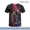 NineFit Basics Design Your Own Archery Bullseye Tshirt 3D Tee with Compound Bow and USA Flag Graphic On it for Patriotic Archer Archery Team view 2