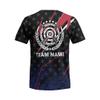 NineFit Basics Design Your Own Archery Bullseye Tshirt 3D Tee with Compound Bow and USA Flag Graphic On it for Patriotic Archer Archery Team view 3