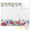 Independence Day Beach Blanket Large with Stakes Waterproof Sandproof Beach Mat with Corner Pockets for Outdoor Travel Camping Hiking Picnic Essentials,Flower Herb Leaves Patriotic Memorial 95"x80" view 1