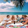 Independence Day Beach Blanket Large with Stakes Waterproof Sandproof Beach Mat with Corner Pockets for Outdoor Travel Camping Hiking Picnic Essentials,Flower Herb Leaves Patriotic Memorial 95"x80" view 3
