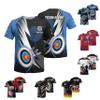 NineFit Basics Customizable Archery Bulls Eye Short Sleeve Tshirt Print Blue Top with Archery Arrow Graphic On it for Farther's Day, 5X-Large view 1