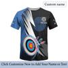 NineFit Basics Customizable Archery Bulls Eye Short Sleeve Tshirt Print Blue Top with Archery Arrow Graphic On it for Farther's Day, 5X-Large view 2