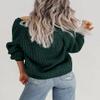 Zeagoo Women's 2026 Fall Chunky Knit Cardigans Open Front Long Sleeve V Neck Button Loose Cardigan Sweaters Dark Green view 4