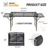 Black Metal Folding Table, 4.7ft Height Adjustable Camping Table Portable Aluminum Folding Outdoor Grill Table for Camping Cooking BBQ RV Picnic Beach view 3
