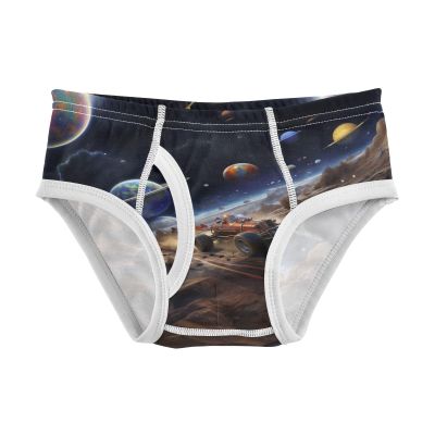 ALAZA Planet Space Solar System Car Boys' Briefs Soft Underwear Available in Sizes 4t Multicolor