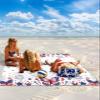 American Flag Beach Blanket Large with Stakes Waterproof Sandproof Beach Mat with Corner Pockets for Outdoor Travel Camping Hiking Picnic,Patriotic Firework Stars Freedom 4th of July 84"x108" view 2