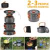 OUTPFTS Camping Cookware Kit Outdoor Aluminum Cooking Set Water Kettle Pan Pot Travelling Hiking Picnic BBQ Tableware Equipment view 4