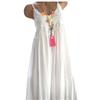 Akklian Women's Summer Dress Fashion Sleeveless Tassel Sundress Embroidery Long Dress Casual Flowy Boho Dress Maxi Dress 2024 White view 2