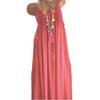 Akklian Women's Summer Dress Fashion Sleeveless Tassel Sundress Embroidery Long Dress Casual Flowy Boho Dress Maxi Dress 2024 Pink view 2
