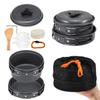 OUTPFTS 10pcs Camping Cookware Mess Kit Camping Pot Pan Bowl Cookset Outdoor Cooking Equipment Pot Pan Bowls Backpacking Hiking Gear view 3