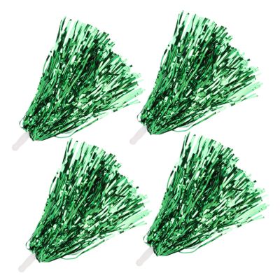 Outanaya 4pcs Cheerleader Pom Poms Durable Metallic Foil Cheer for Sports Dance and Parties Cheerleading Accessories for Team Spirit and Events