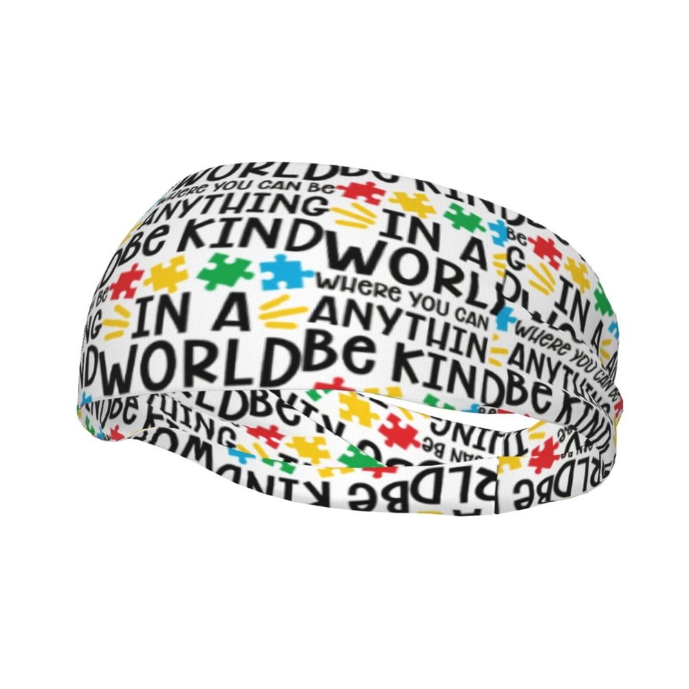Autism Headbands for Women Men Unisex Autism Awareness Sweatbands Headband for Sports, Fitness, Working Out, Yoga
