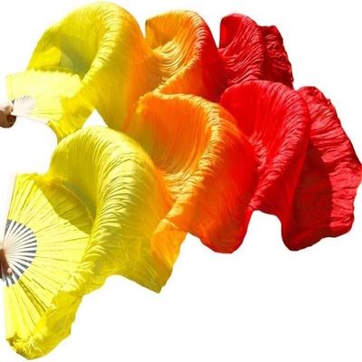 silk fans,dance fans, Silk Hand Fans,Fan Veils Silk Belly Dance Fan Dance Silk Veils 1pc Left Hand+1pc Right Hand (Color : 5, Size : 120cm Imitation Silk) ( Color : Ivory , Size : 120cm Imitation Silk