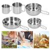 OUTPFTS 5-Pieces Stainless Steel Cookware Set Outdoor Camping Kitchen utensilss Tableware Portable Cooking Utensil for Outdoor Picnic Camping view 3
