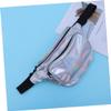 Holibanna Hologram Waist Bag for Women Shiny Neon Fanny Chest Pack Versatile Crossbody Design Reflective Pu for Beach Travel Concerts and Sports Events Silver view 2