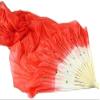 ZJYSMH Silk Fans,Dance Fans, Silk Hand Fans,Fan Veils Colorful Belly Dance Long Silk Fans Veils Hand Made Silk Fan (Color : Red) (Color : Red) view 1