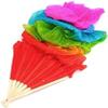 ZJYSMH Silk Fans,Dance Fans, Silk Hand Fans,Fan Veils Colorful Belly Dance Long Silk Fans Veils Hand Made Silk Fan (Color : Red) (Color : Red) view 3