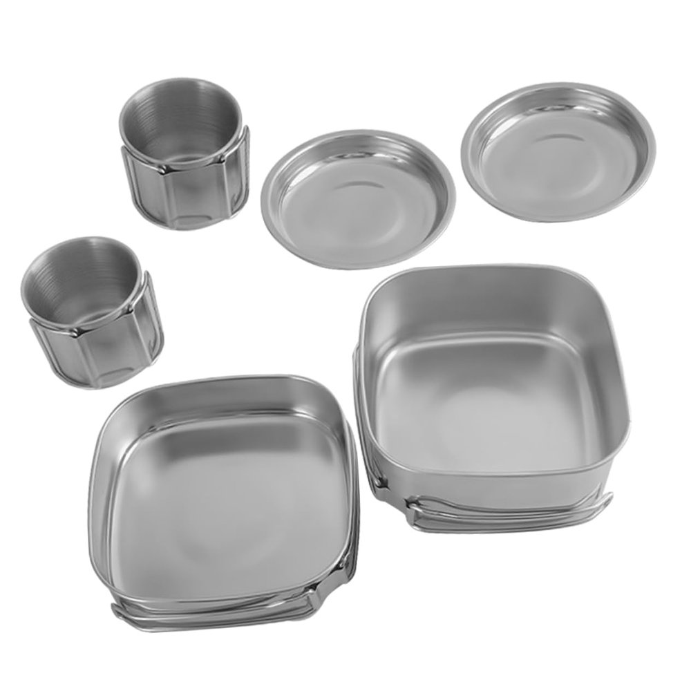 HANABASS Portable Camping Cookware Stainless Steel Pot Pan Bowl Cup for Outdoor Activities
