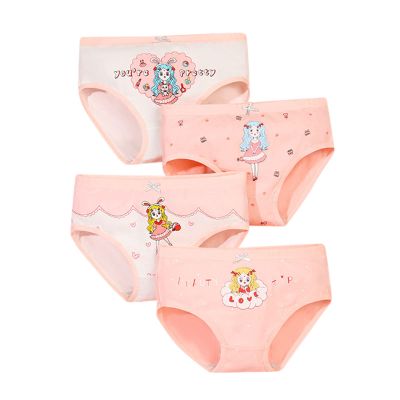 NineFit Basics Little Girls' Soft Cotton Underwear 4pcs Set Toddler Kids Assorted anties Beach Pool Swimming (Pink-1, 5-6 Years)