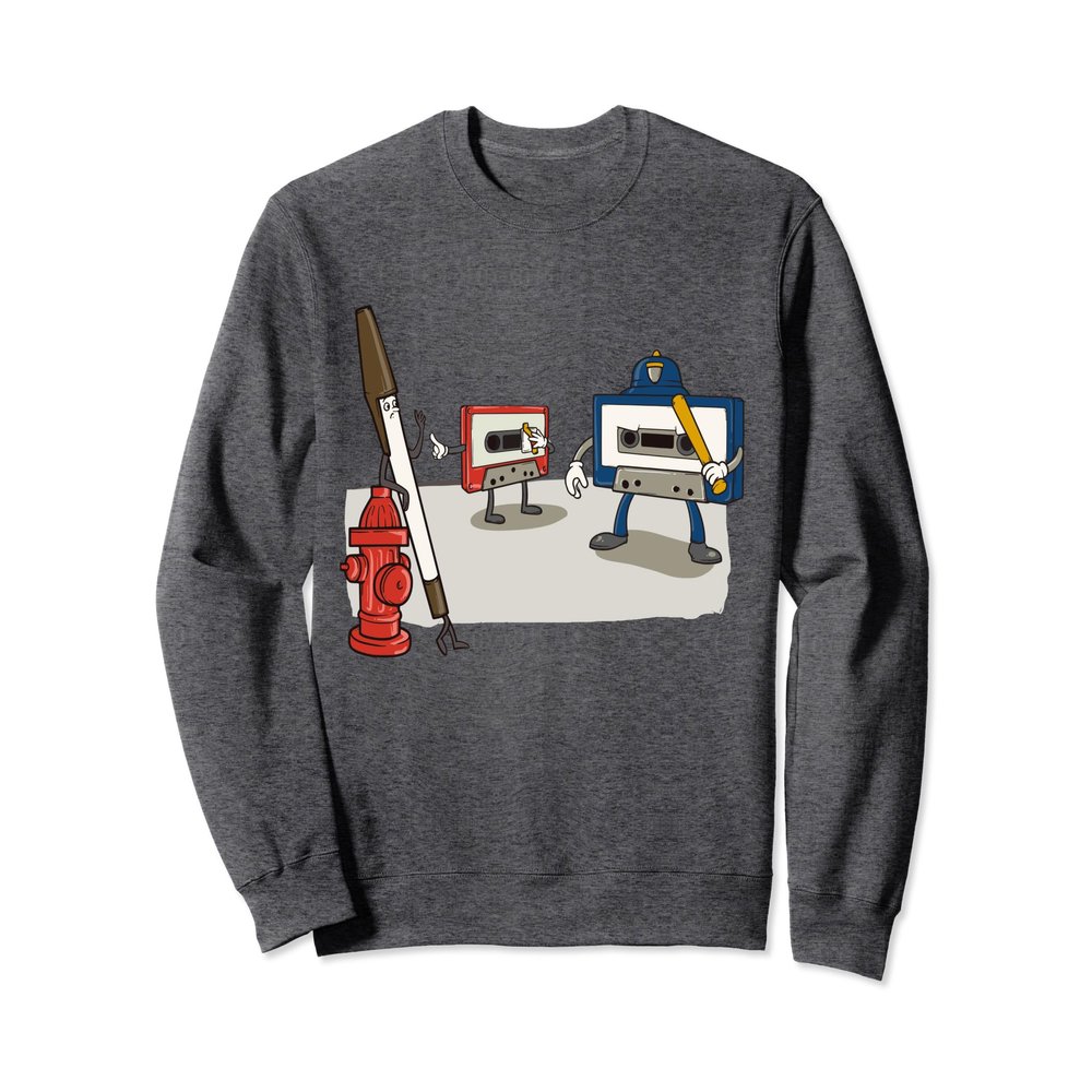 Vintage Cassette Tape Pencil Incident Retro 80s Memory Sweatshirt