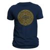 Five Up Tees Aztec Mexica Calendar 1.0 Mesoamerican Culture Tenochtitlan T-Shirt (S, Navy/Gold), Small view 1