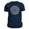 Five Up Tees Aztec Mexica Calendar 1.0 Mesoamerican Culture Tenochtitlan T-Shirt (XL, Navy/Silver), X-Large view 1