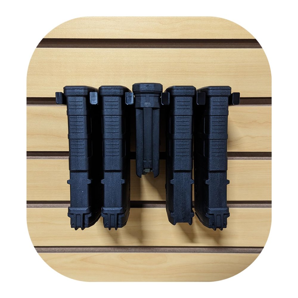 Hammy3DPrints Mount for AR10 Pmag Mags - Slatwall | Magazine Holder Storage Rack (Store Wall)