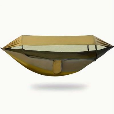 Chickencows 2 Person 3-in-1 Lightweight Camping Hammock with Mosquito Net and Sun Shelter, Army Green
