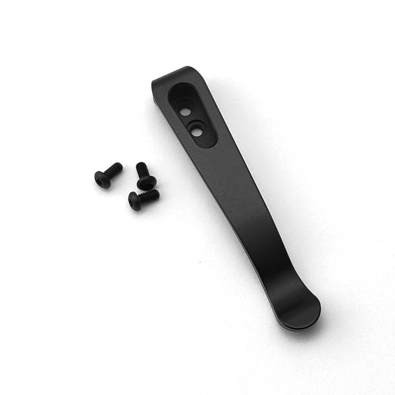 1PC Deep Carry Pocket Clip Fits for Rick Hinderer XM18 and XM24 with 3PCS Titanium T6 Screws, Custom CNC Titanium Alloy Back Clip DIY Replacement (Size : Black)