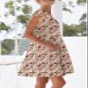 nclook Womens Summer Casual Dresses Sweet Cute V Neck Mini Dress with Pockets Ruffle Short Sleeve view 3