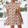 nclook Womens Summer Casual Dresses Sweet Cute V Neck Mini Dress with Pockets Ruffle Short Sleeve view 4