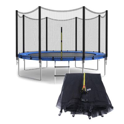 SUOGROLI Trampoline Safety Net, 4/4.6/5/6/8/10/12/13/14/16FT Garden Trampoline Replacement Fences, Kids Protective Net,244cm-6Poles-8ft,Black