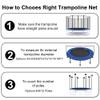 SUOGROLI Trampoline Safety Net, 4/4.6/5/6/8/10/12/13/14/16FT Garden Trampoline Replacement Fences, Kids Protective Net,244cm-6Poles-8ft,Black view 3