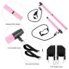 3-Section Pilates Bar, Versatile Home Fitness Equipment for Full Body Workouts, Detachable Design with Variable Tension Straps, Steel Construction, Easy Storage and Assembly (Pink) view 3
