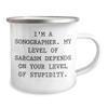 Sarcastic Sonographer Camping Mug | Funny Sonography Humor Gifts for Sonographers | Unique Mother's Day Unique Gifts from Daughter | Stainless Steel Enamel Finish view 2